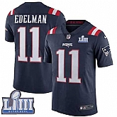 Nike Patriots 11 Julian Edelman Navy 2019 Super Bowl LIII Color Rush Limited Jersey,baseball caps,new era cap wholesale,wholesale hats